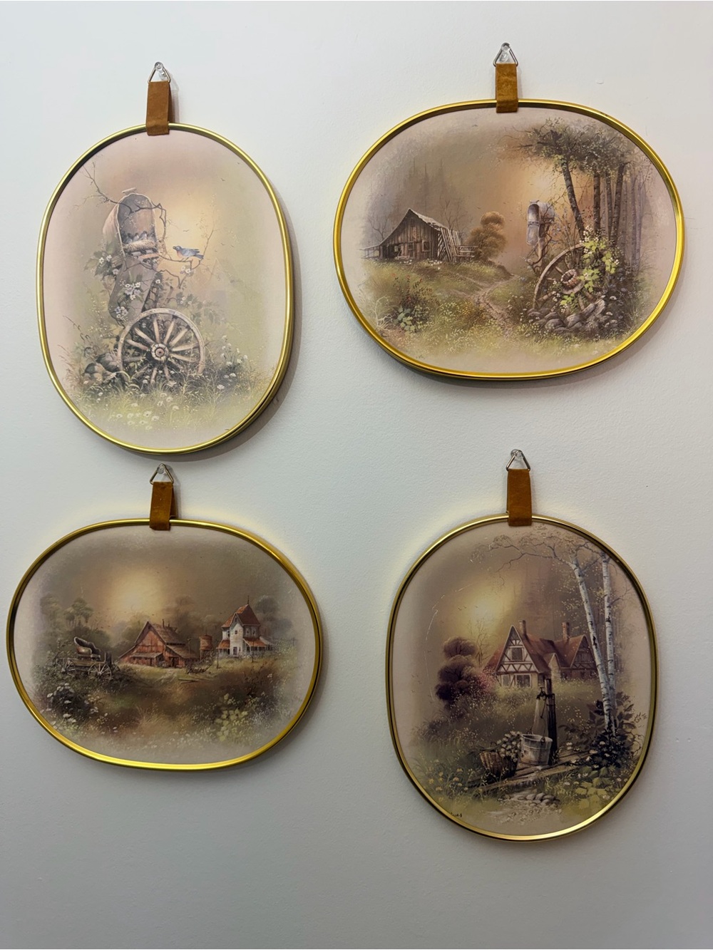 Vintage Cottagecore Prairie Countryside Wall Art Set of 4